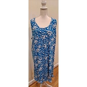 Draper James Blue Floral‎ Soft Knit Nightie Sleep Shift Dress Size XXL/XXXL